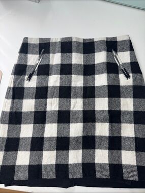 Talbots Black & White Buffalo Check Mini Skirt